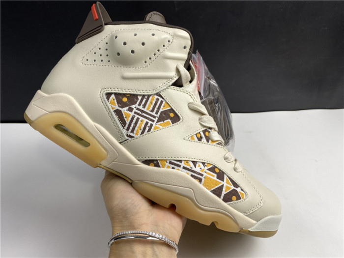 air jordan 6 retro quai54 sail brown (2020) cz4152-100