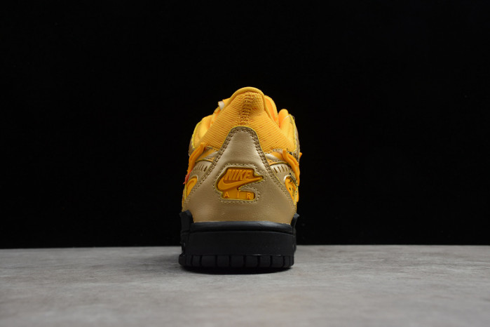 o-w nike air rubber dunk “university gold” cu6015-700