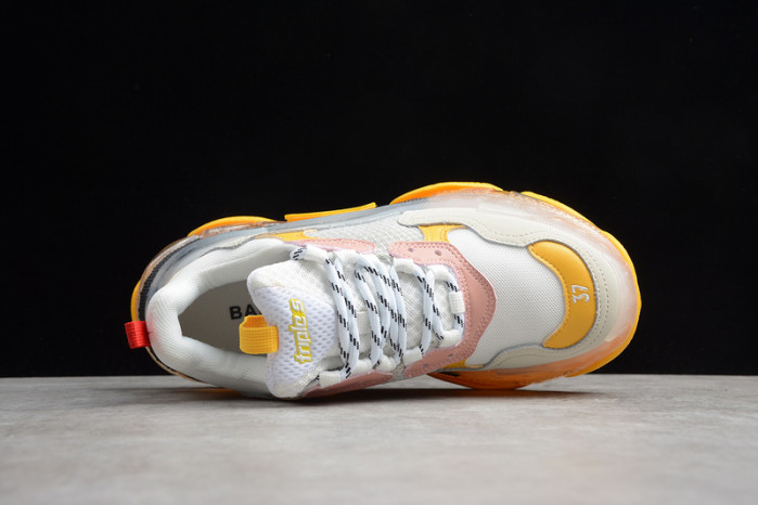 blcg sneaker triple.s.gomma blanc poudre jaune